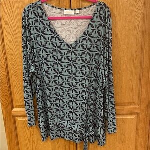 Belle by Kim Gravel 3X long sleeved top with tie accent NWOT